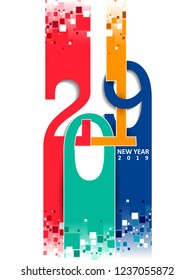 easy to edit vector illustration of Happy New Year 2019 wishes seasonal greeting background