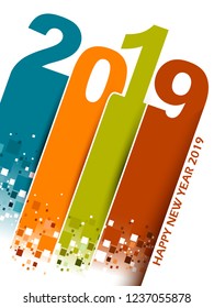 easy to edit vector illustration of Happy New Year 2019 wishes seasonal greeting background