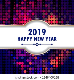 easy to edit vector illustration of Happy New Year 2019 wishes seasonal greeting background