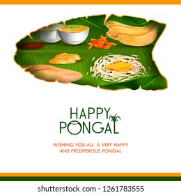 easy to edit vector illustration of Happy Pongal festival of Tamil Nadu India background