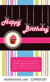 easy to edit vector illustration of Happy Birthday background
