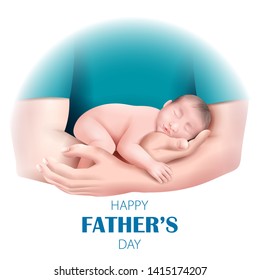 easy to edit vector illustration of Happy Father's Day background showing bonding and relationship between kid and father