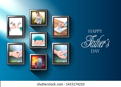 easy to edit vector illustration of Happy Father's Day background showing bonding and relationship between kid and father