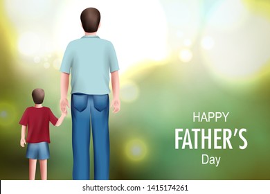 easy to edit vector illustration of Happy Father's Day background showing bonding and relationship between kid and father