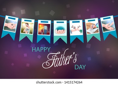easy to edit vector illustration of Happy Father's Day background showing bonding and relationship between kid and father