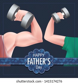 easy to edit vector illustration of Happy Father's Day background showing bonding and relationship between kid and father