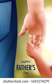 easy to edit vector illustration of Happy Father's Day background showing bonding and relationship between kid and father