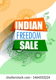 easy to edit vector illustration of Happy Independence Day of India tricolor background for 15 August Big Freedom sale promotion banner