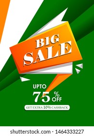 easy to edit vector illustration of Happy Independence Day of India tricolor background for 15 August Big Freedom sale promotion banner