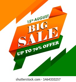 easy to edit vector illustration of Happy Independence Day of India tricolor background for 15 August Big Freedom sale promotion banner