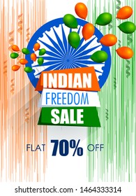 easy to edit vector illustration of Happy Independence Day of India tricolor background for 15 August Big Freedom sale promotion banner