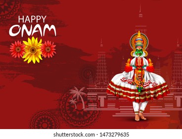 Easy Edit Vector Illustration Happy Onam Stock Vector (Royalty Free ...