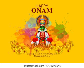 easy to edit vector illustration of Happy Onam holiday for South India festival background