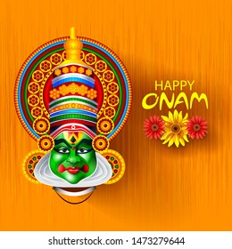 easy to edit vector illustration of Happy Onam holiday for South India festival background