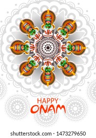 easy to edit vector illustration of Happy Onam holiday for South India festival background