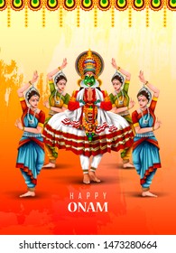 easy to edit vector illustration of Happy Onam holiday for South India festival background