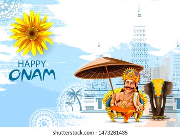 easy to edit vector illustration of Happy Onam holiday for South India festival background
