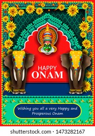 easy to edit vector illustration of Happy Onam holiday for South India festival background