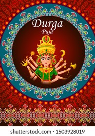 easy to edit vector illustration of Happy Durga Puja India festival holiday background