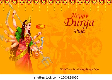 easy to edit vector illustration of Happy Durga Puja India festival holiday background