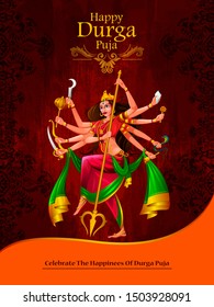 easy to edit vector illustration of Happy Durga Puja India festival holiday background