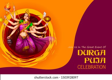 easy to edit vector illustration of Happy Durga Puja India festival holiday background