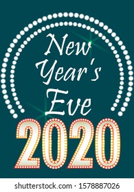easy to edit vector illustration of Happy New Year 2020 wishes seasonal greeting background