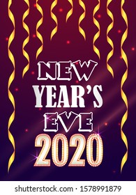 easy to edit vector illustration of Happy New Year 2020 wishes seasonal greeting background
