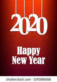 easy to edit vector illustration of Happy New Year 2020 wishes seasonal greeting background