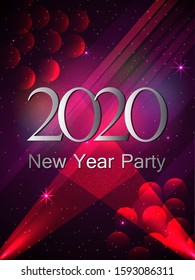 easy to edit vector illustration of Happy New Year 2020 wishes seasonal greeting background