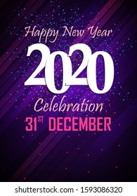 easy to edit vector illustration of Happy New Year 2020 wishes seasonal greeting background