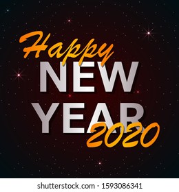 easy to edit vector illustration of Happy New Year 2020 wishes seasonal greeting background
