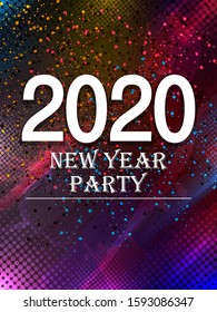 easy to edit vector illustration of Happy New Year 2020 wishes seasonal greeting background