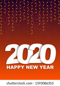 easy to edit vector illustration of Happy New Year 2020 wishes seasonal greeting background