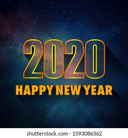 easy to edit vector illustration of Happy New Year 2020 wishes seasonal greeting background