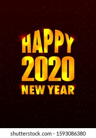 easy to edit vector illustration of Happy New Year 2020 wishes seasonal greeting background
