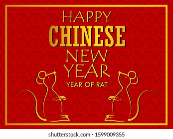 easy to edit vector illustration of Happy Chinese New Year greeting background