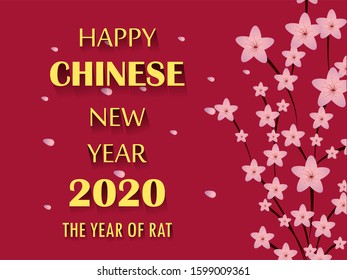 easy to edit vector illustration of Happy Chinese New Year greeting background