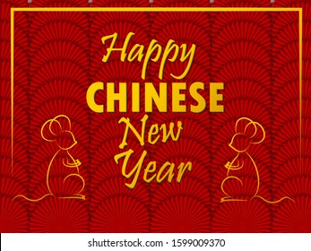 easy to edit vector illustration of Happy Chinese New Year greeting background