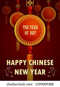 easy to edit vector illustration of Happy Chinese New Year greeting background
