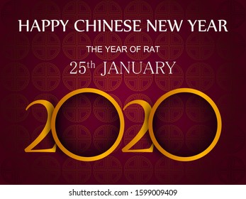 easy to edit vector illustration of Happy Chinese New Year greeting background