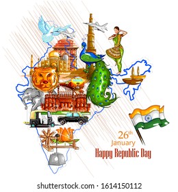 easy to edit vector illustration of Happy Republic Day of India tricolor background for 26 January