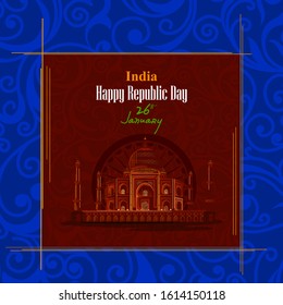 easy to edit vector illustration of Happy Republic Day of India tricolor background for 26 January