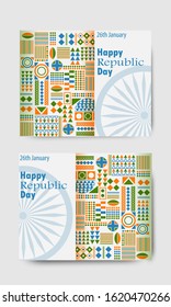 easy to edit vector illustration of Happy Republic Day of India tricolor background for 26 January