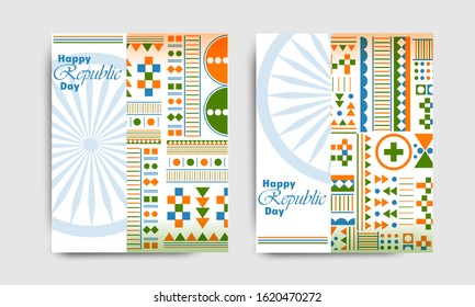 easy to edit vector illustration of Happy Republic Day of India tricolor background for 26 January