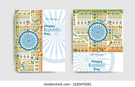 easy to edit vector illustration of Happy Republic Day of India tricolor background for 26 January