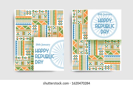 easy to edit vector illustration of Happy Republic Day of India tricolor background for 26 January