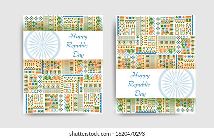 easy to edit vector illustration of Happy Republic Day of India tricolor background for 26 January