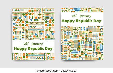 easy to edit vector illustration of Happy Republic Day of India tricolor background for 26 January