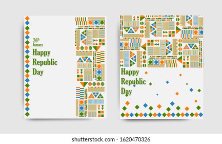 easy to edit vector illustration of Happy Republic Day of India tricolor background for 26 January